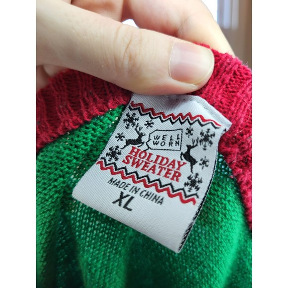 Ugly Christmas Sweater Party Reindeer Holiday Tacky Cute Hipster Measurements ⬇️ - Picture 6 of 12